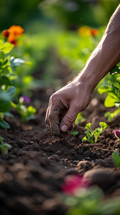 Hands in soil