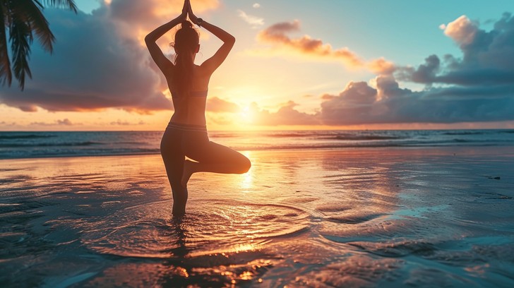 Yoga at sunset